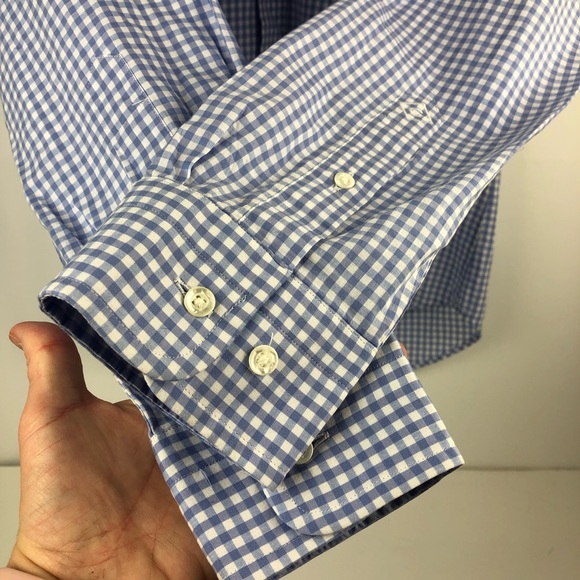 Gant The Hugger Button Down - Blue and White Gingham Plaid Size Small - Picture 5 of 9